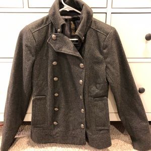 Short gray peacoat